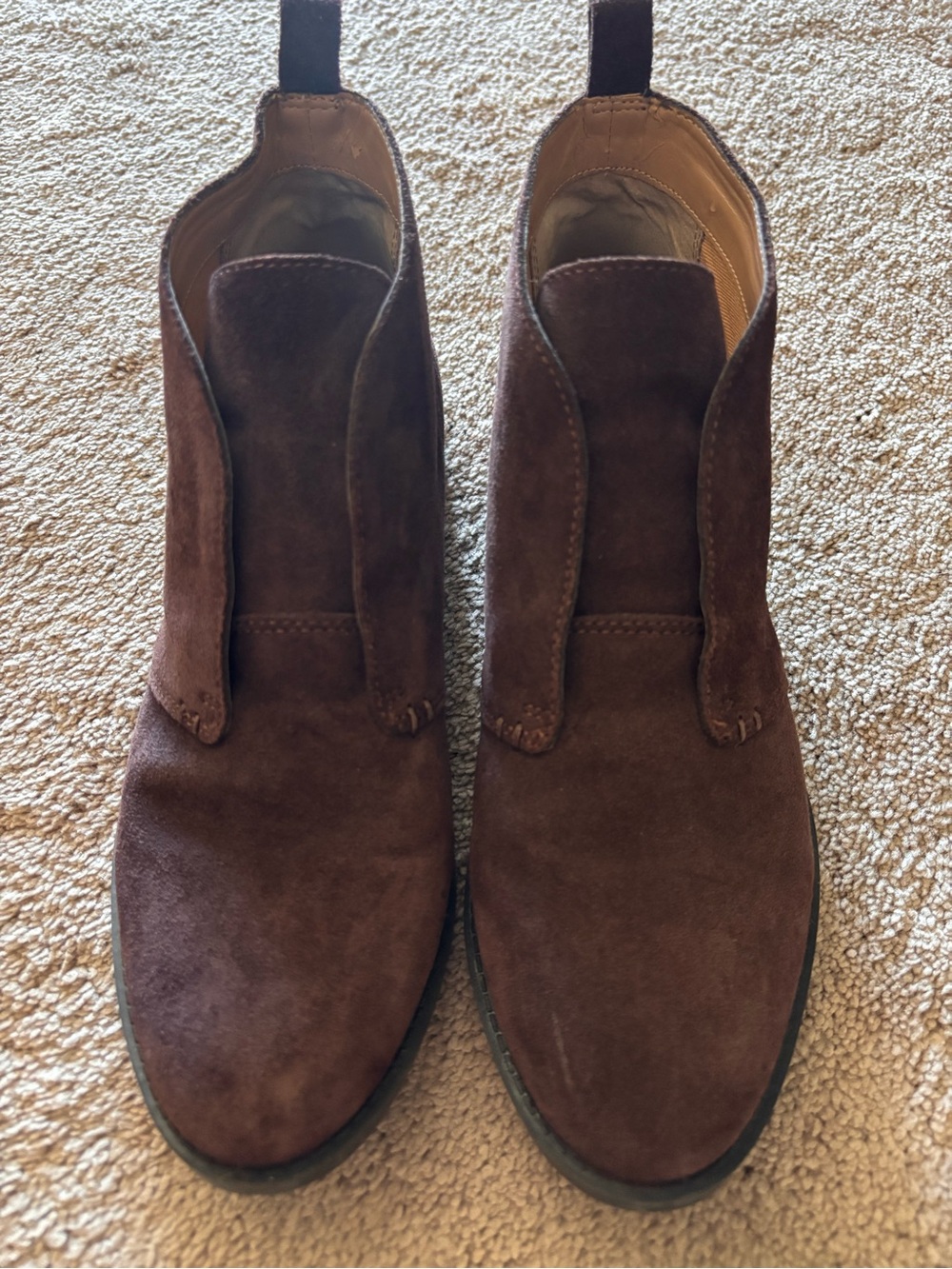 ✨ Franco Sarto Isolde Brown Suede Ankle Boots Size 8.5 ✨